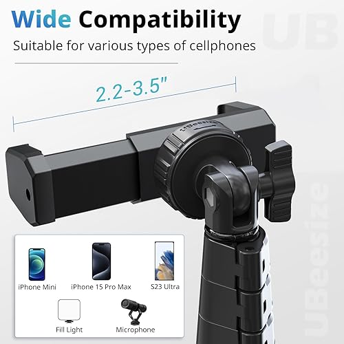 Miniatura 3 de UBeesize - Trípode para teléfono y palo para selfies de 62 pulgadas con control remoto inalámbrico y soporte, compatible con iPhone y Android