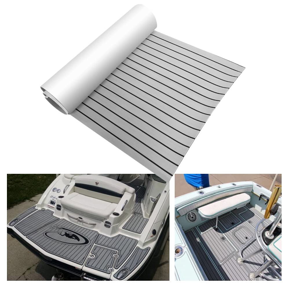 Schaum Teak Bodenbelag Fußboden Teak Selbstklebend Matt Yacht Fit für Yacht und Wohnmobil, 240 * 90 * 0.6cm