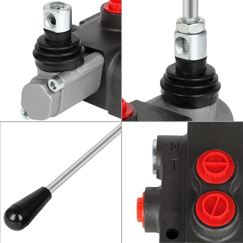 Hydraulic Flow Control Valve 1 Spool 11 GPM G Ports Adjustable Relief Lever Handle Double Acting Parallel Center Tractor Loader W/Joystick Small Tractors/Tanks Loaders Log Splitters 3600 PSI