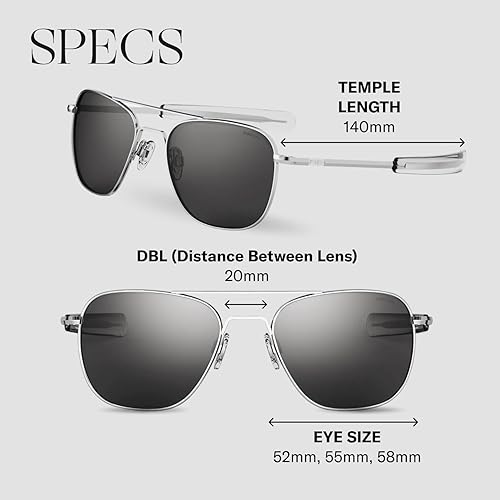 Miniatura 6 de Randolph Eyewear Aviator Sunglasses for Men & Women  Non-Polarized & Polarized Lenses Bright Chrome UV Protection Sunglasses