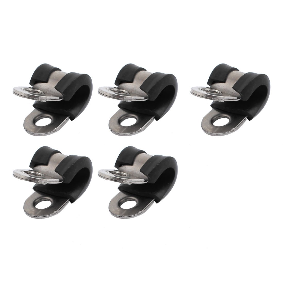 5Pcs Colliers De Serrage En U – 6mm Diamètre, Acier Inox & Caoutchouc – Pour Tuyaux Flexibles