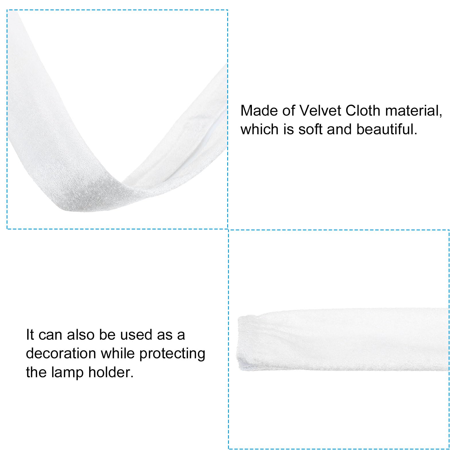 PATIKIL 1.97" x 6Ft Chandelier Chain Cord Cover, 2 Pcs Velvet Cloth Fabric Chain Sleeve for Chandelier Wires Swing, Cable, White - Image 3
