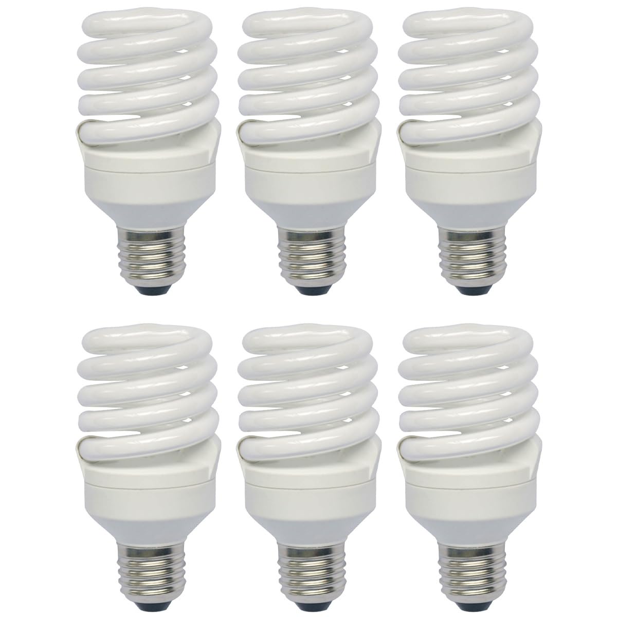 6X 23W Ultra Mini T2 Spiral Lamp - ES/E27, 2700K - Warm White