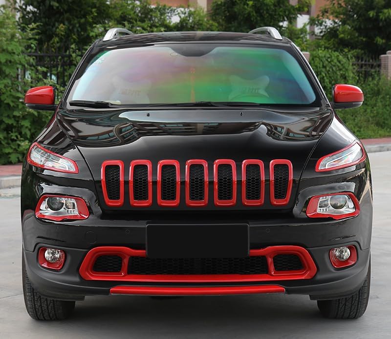 Car Accessories Fit for Toyota Tundra 2007-2021 Side Door Grip Bowl Frame Cover ABS (Red Without Smart Key Hole) 8PCS