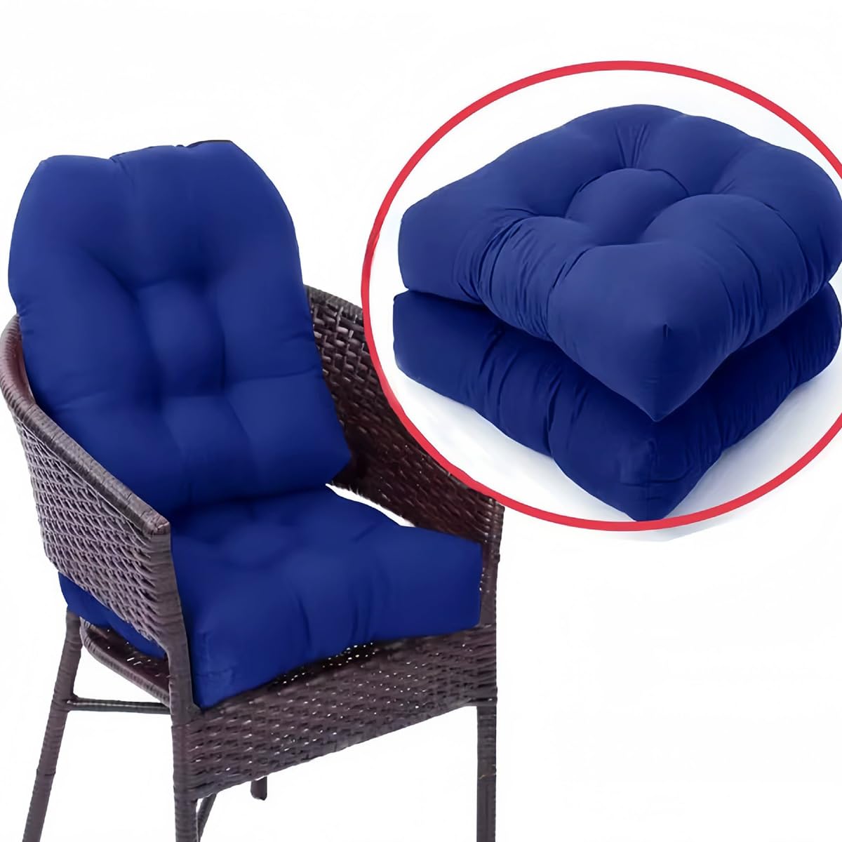 Lot de 2/4/6/8 coussins de chaise de cuisine, salle à manger, salon, tapis de chaise en rotin épais pour terrasse, intérieur, extérieur, bureau, café (turquoise, 6 pièces)