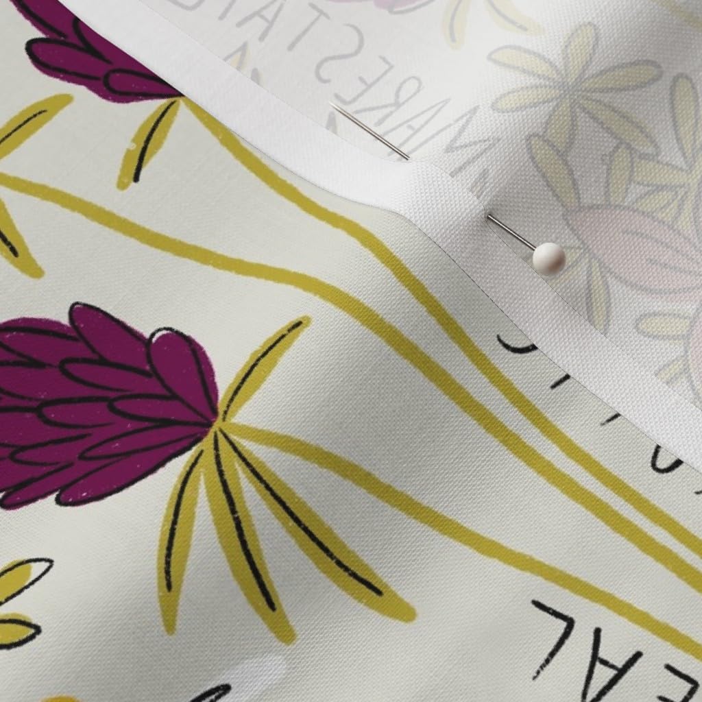 Spoonflower Fabric - Garden Dandelion Pretty Daisy Ragweed Wildflowers Printed on Petal Signature Cotton Fabric by The Yard - Sewing Quilting Apparel Crafts Decor