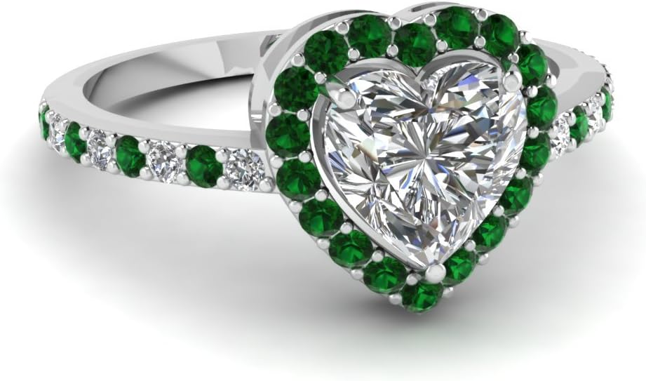 Choose Your Gemstone Heart Halo Diamond CZ Ring Sterling Silver Heart Shape Halo Engagement Rings Affordable for Your Girlfriend, Wife, Partner Wedding US Size 4 to 12
