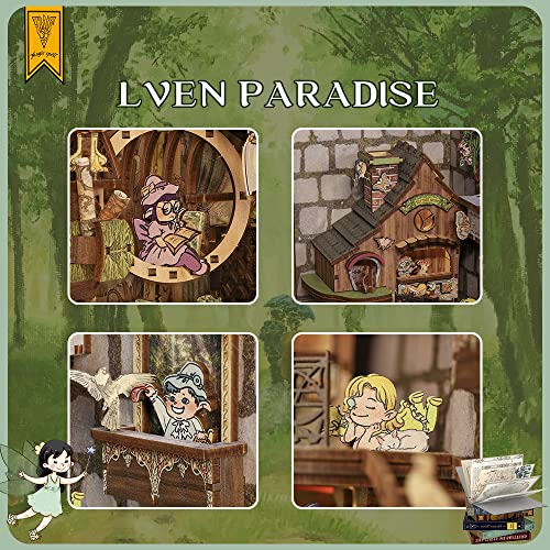 Cutefun Diy Book Nook Kit, Diy Dollhouse Wood Bookend Model Building Kit With Led Light, Wooden Model Kit For Teens And Adults To Build-Creativity Gift For Birthdays, Christmas, Valentines Day(Sz-06) #TOP4