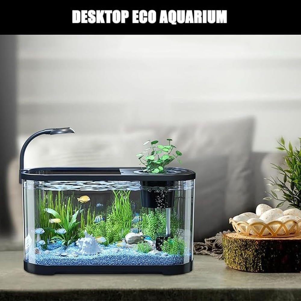 Acuario Inteligente para Mascotas con Filtro,Tipo básico Negro