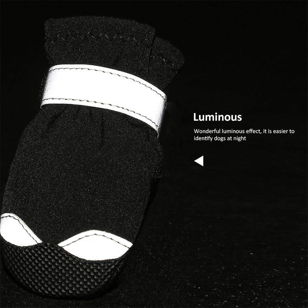 LiebeDD Hondenschoenen Pootbescherming, 4 stuks Anti-Slip Hondensokken Pootbescherming, Outdoor Ademende Hond Schoenen met Verstelbare Riemen en Waterdichte Zool, Geel, M