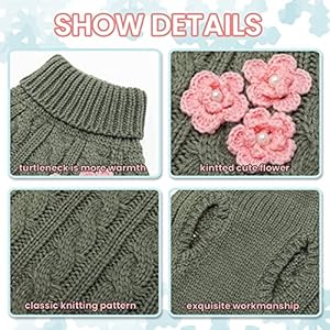 Small-Dog-Sweater-Cute-Flower-Winter-Fall-Warm-Small-Dog-Clothes-Cold-Weather-Turtleneck-Knitwear-Sweaters-Cozy-Pet-Outfits-for-Small-Dog-Cats-Puppy-XS - Cucciolini Doodles   Small-Dog-Sweater-Cute-Flower-Winter-Fall-Warm-Small-Dog-Clothes-Cold-Weather-Turtleneck-Knitwear-Sweaters-Cozy-Pet-Outfits-for-Small-Dog-Cats-Puppy-XS