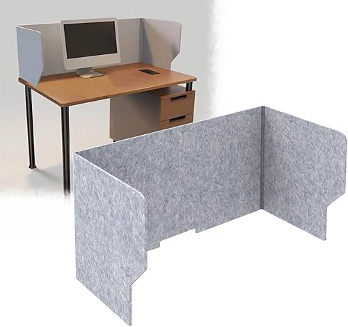 LIGUOYI Panel de privacidad de escritorio de oficina con 4 soportes, separadores de escritorio con amortiguación de sonido, panel de escritorio