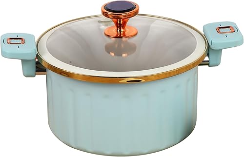 Miniatura 1 de Micro olla a presión Revestimiento de esmalte antiadherente 8L Push Pull Lock Presión Sello de silicona Válvula a prueba de derrames Olla de presión