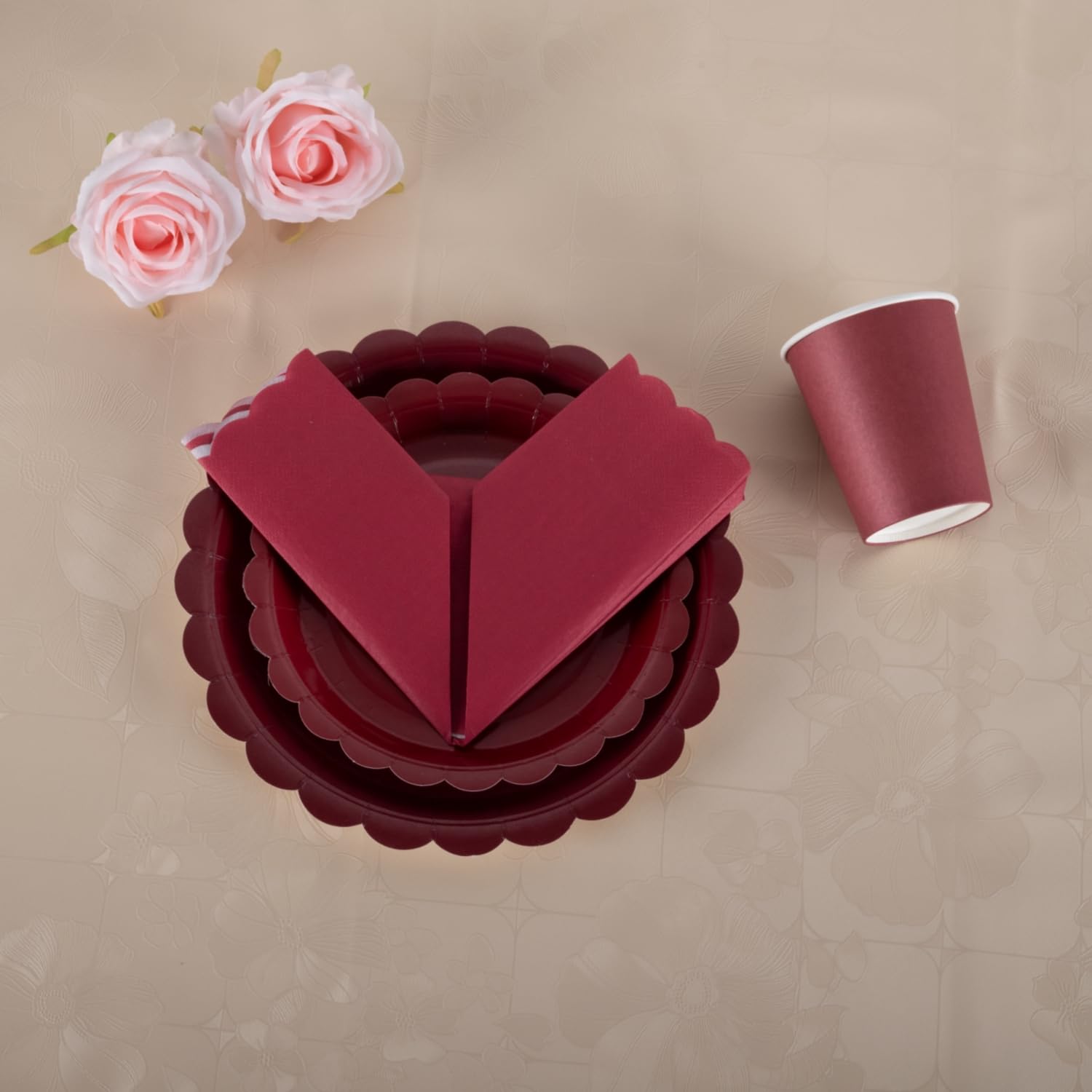 Set di stoviglie per feste per 30 ospiti, piatti di carta, tovaglioli e bicchieri da 18 cm e 23 cm, accessori per feste per compleanno, matrimonio, anniversario, Natale