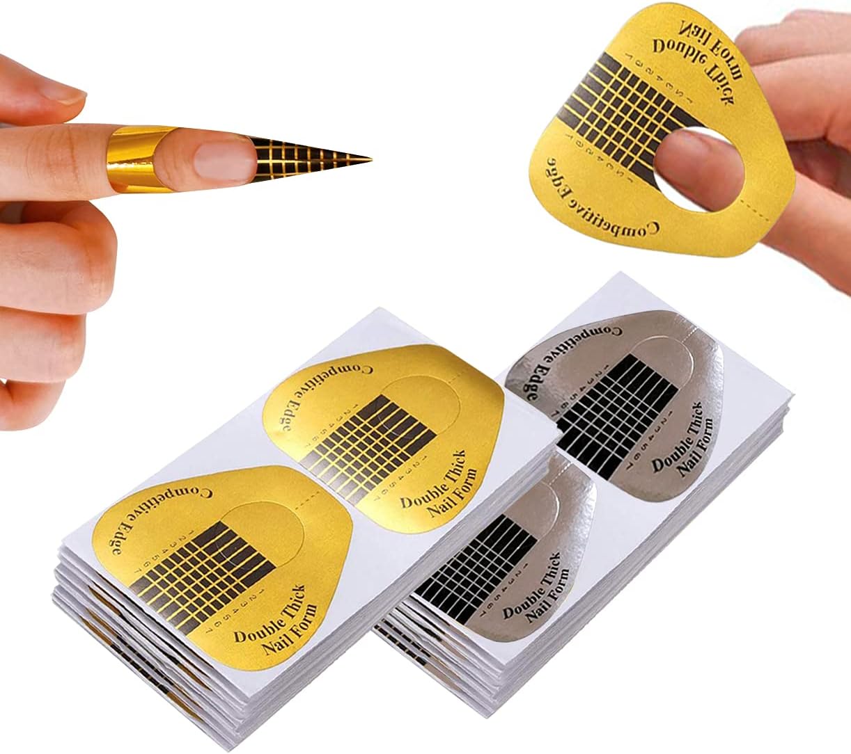 200 Pcs Acrylic Nail Forms Sticker, Thick Nail Art Tips Extension Forms, Nail Extension Tips for Beauty and Salon Nail Art Accessories