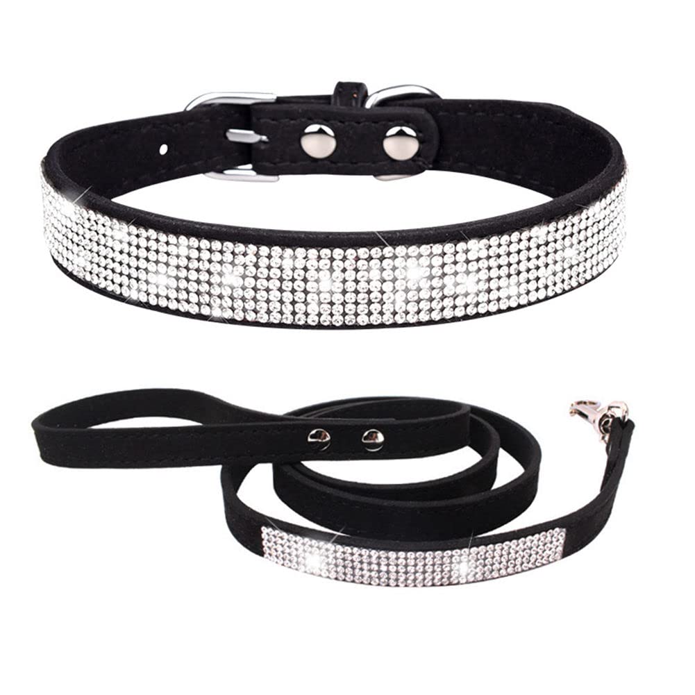 Collier et laisse diamant cristal princesse pour chaton et chiot