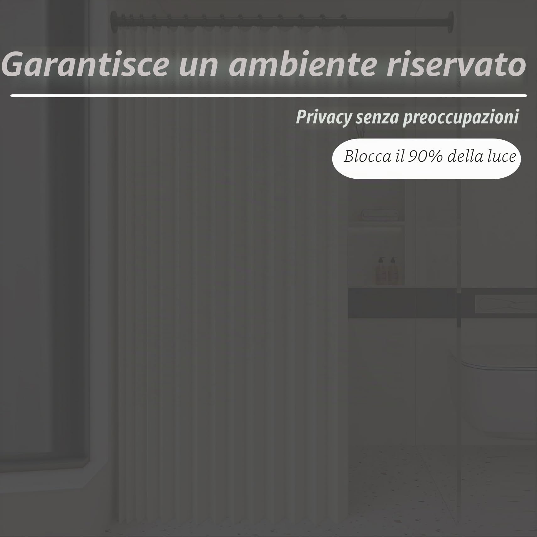 Tenda da Doccia Magnetica Pieghevole 155 x 198 cm Isolamento Termico, Blocco Della Luce, Stile Pieghevole Tende Oscuranti a Soffietto per Bagno, Camera da Letto, Beige