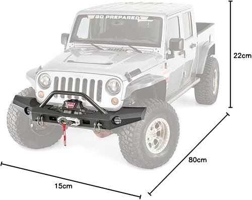 Miniatura 6 de WARN Parachoques delantero rechoncho serie Elite 101450 para Jeep JK Wrangler, con tubo protector de rejilla