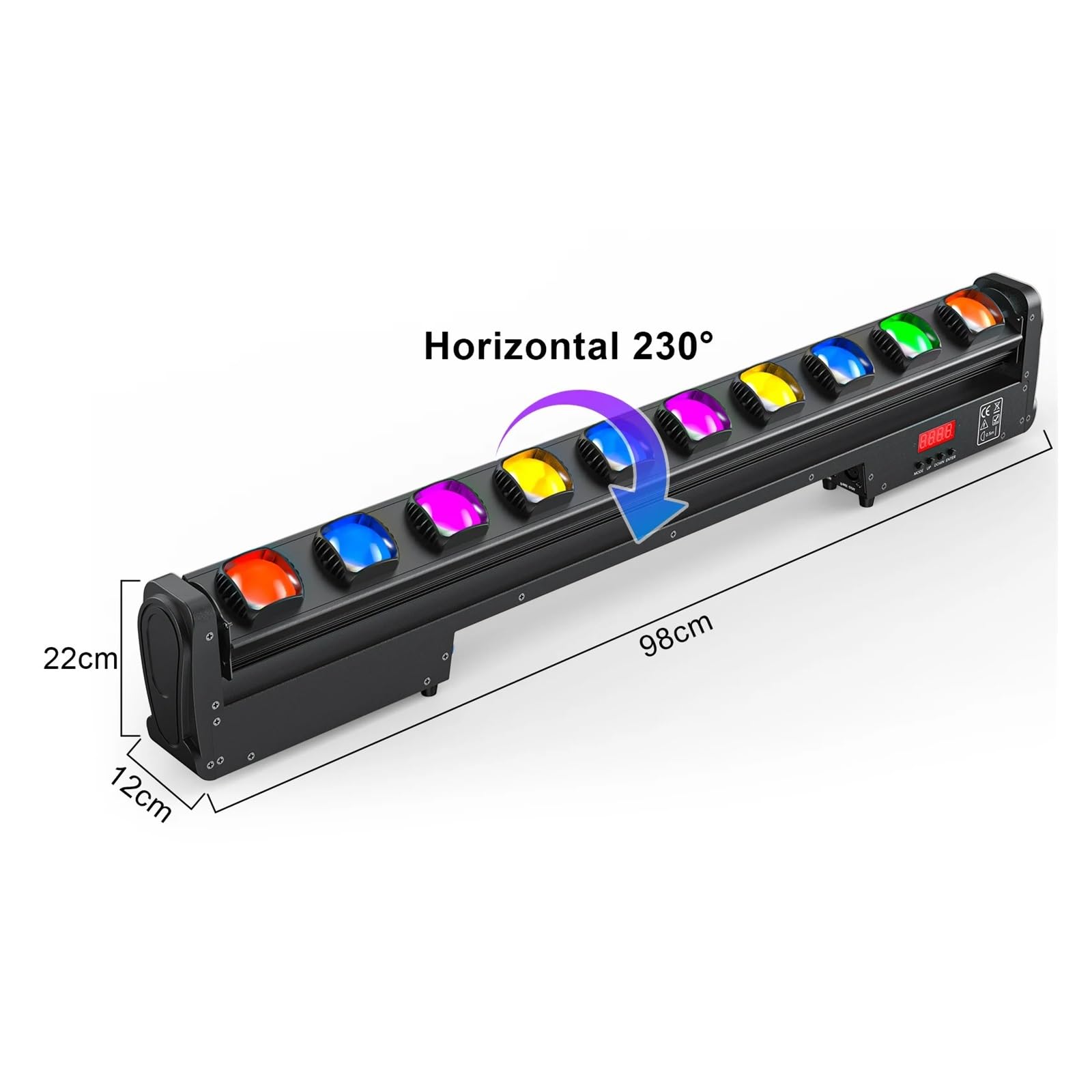 DJ-Lichtleiste, 2 Stück 250 W RGBW Wall Washer Licht, 10 x 25 W LED drehbarer Punktstrahl Moving Head Bühnenlichter for Party KTV Club Bar Hochzeit DJ