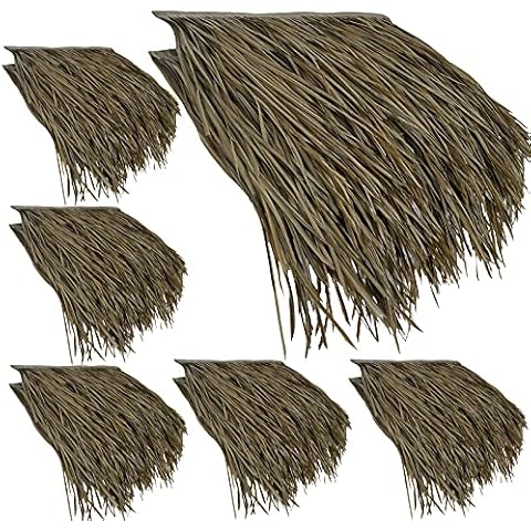 Lqdpdd Simulation Thatch Tile,Thatched Roof Shingle Palm Thatched Roof Panels,Life Up To 15 Years for Tiki Bar Garden Hawaii Beach Umbrella Wooden House(Size:10pcs,Color:Palm) Cover
