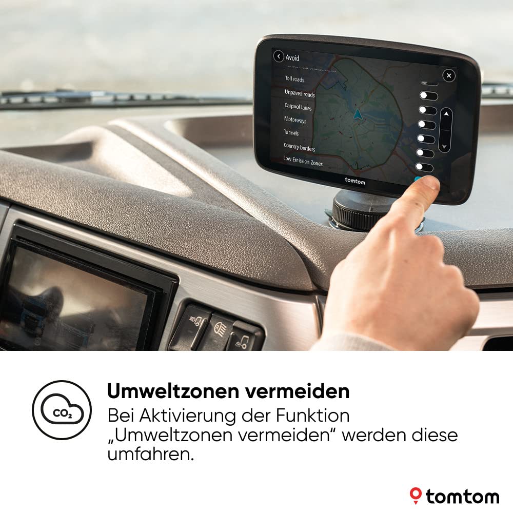 TomTom LKW Navi GO Expert Plus (7 Zoll-Display, Routenführung und POIs für große Fahrzeuge, TomTom Traffic inklusive, Weltkarten, Echtzeitwarnungen zu Beschränkungen)