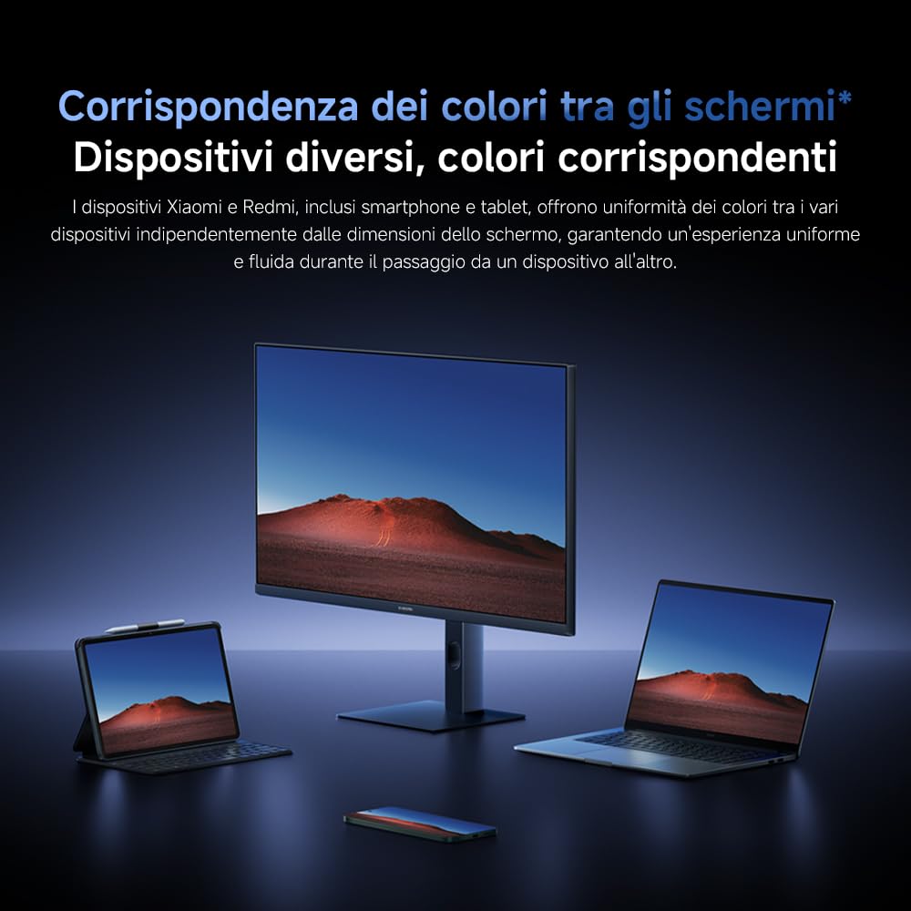 XIAOMI A27Ui Monitor UHD 4K da 27 Pollici, IPS, HDR10, 100% sRGB, 95% DCI-P3, Ricarica Inversa 90W, Certificazione TÜV Low Blue Light (3840 x 2160/HDMI 2.0/DP 1.4/Type-C 90W Output)