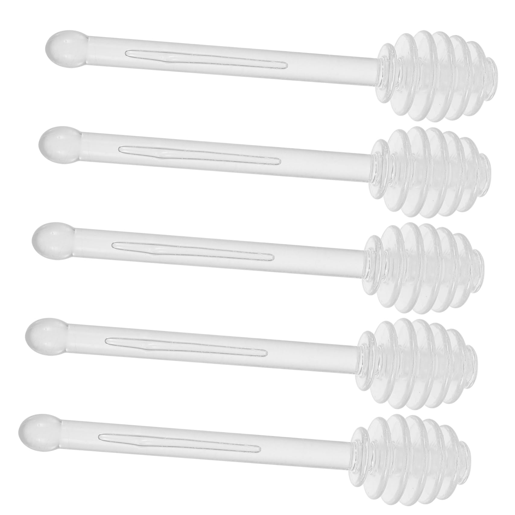 Unomor 5sets Honey Stick Honey Dipper Stir Accessory Fruits Jam Stick Mixing Rod for Honey Portable Honey Stir Stick Honey Mixing Sticks Multi-function Stirring Stick Plastic 5pcs*5