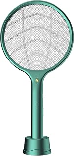 Mosquito Killer, 2-in-1 Electric Mosquito Swatter, Indoor and Outdoor USB Charging, Non-Toxic and Non-Radiation Electric Mosquito Killer, Safe and Silent, Illuminated Mosquito Killer,Green