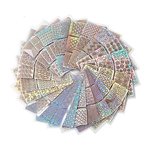 Ogquaton Ensemble d'autocollants pour pochoir en vinyle de qualité supérieure, 24 feuilles Feuilles de pochoir pour ongles en vinyle