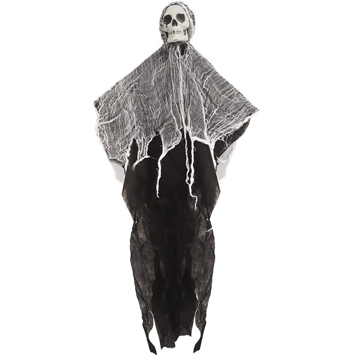 TRIXES Wiszący duch - dekoracje na drzwi - wisząca czaszka - Halloween - ogród dla domu - ganek - czarne drzwi wejściowe - 3 szt