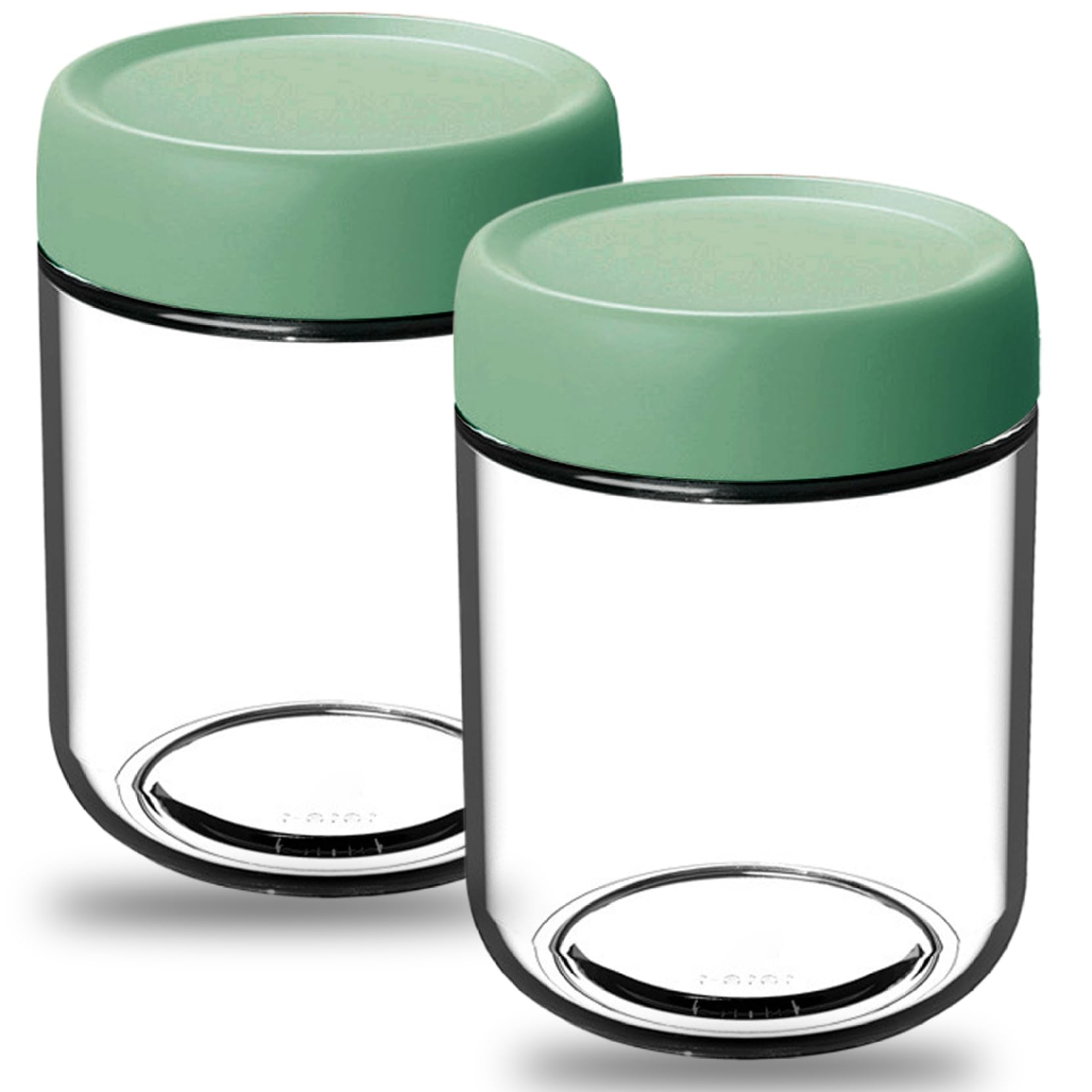 Glass jars with Airtight Lids, 2PCS Airtight Overnight Oats Jars with Lids, 500ml Glass Overnight Oats Container, Clear Wide Mouth Mason Green