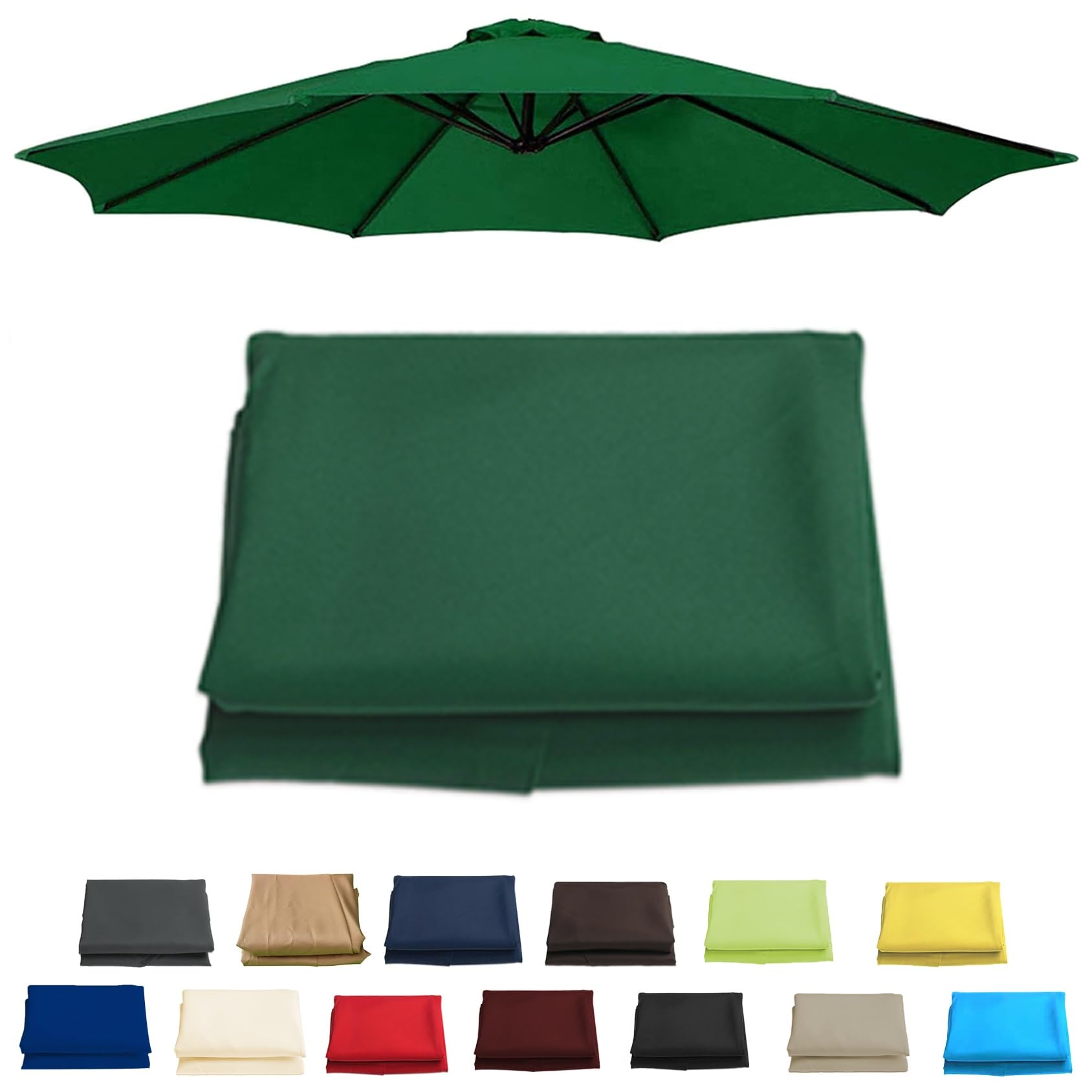 6 Arms 270cm Replacement Parasol Canopy Cover, Sun Umbrella Replacement Cloth For 6 Arms 200cm(6.5ft), 6 Arms 300cm(9.8ft), 8 Arms 270cm(8.8ft), 8 Arms 3.0m(9.8ft), Garden Patio Umbrella Fabric Canopy
