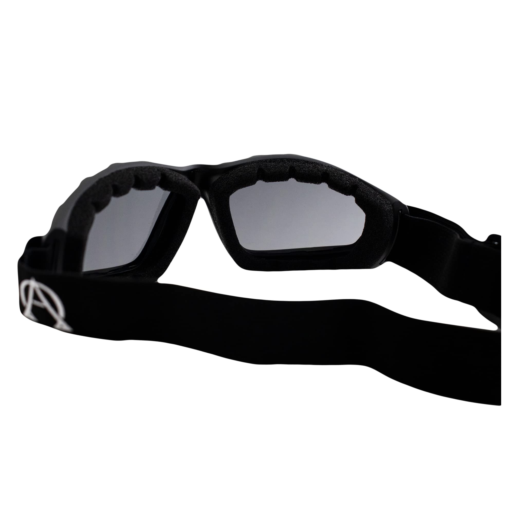 Alpha Omega Sport & Moto Occhiali di Sicurezza Equitazione Z87.1 Wraparound Imbottito Nero Telaio w/Smoke Lens