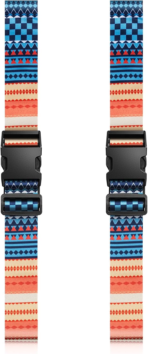 VULKIT 2 Pack Adjustable Luggage Straps, Heavy Duty Belts for Secure Luggage & Easy Identification, Travel Accessories Colorful