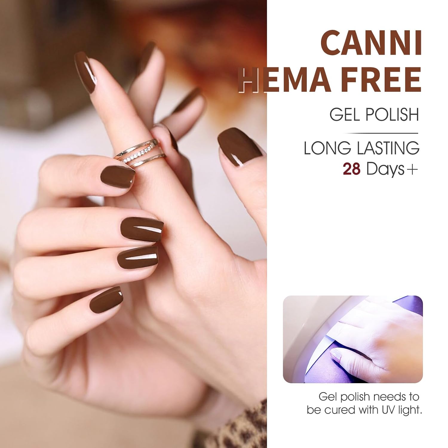 CANNI 6Pcs 9ml Hema-Free Nude Brown Fall Gel Nail Polish Set- Dark Brown Fall Colors Gel Polish Kit DIY at Home Salon Christmas New Year's Gifts for Girls