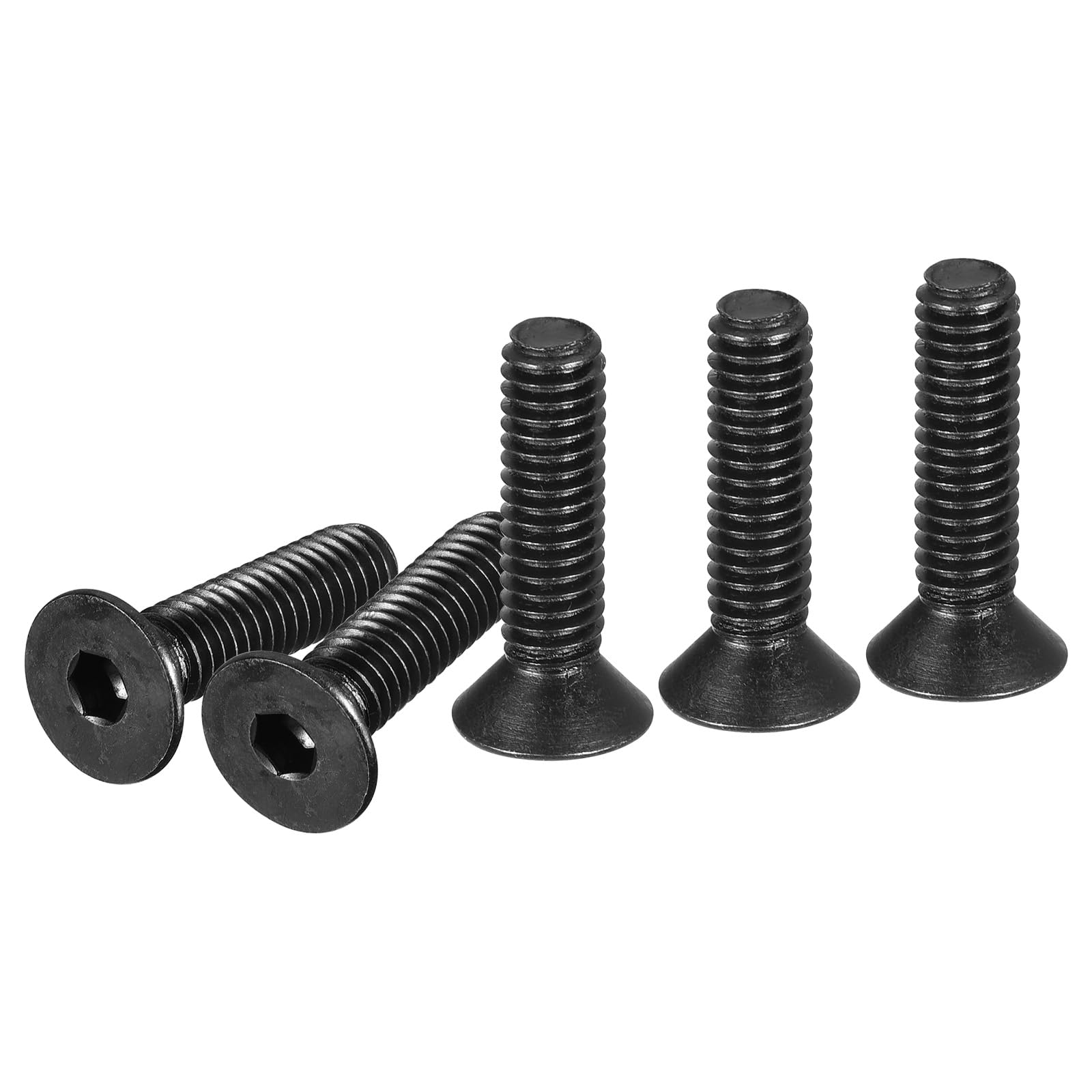 DTGN 5/16-18x1-1/4" Flat Head Socket Cap Screws, 10 Pack Hex Socket Flat Head Screws Carbon Steel Black Oxide, Full Thread