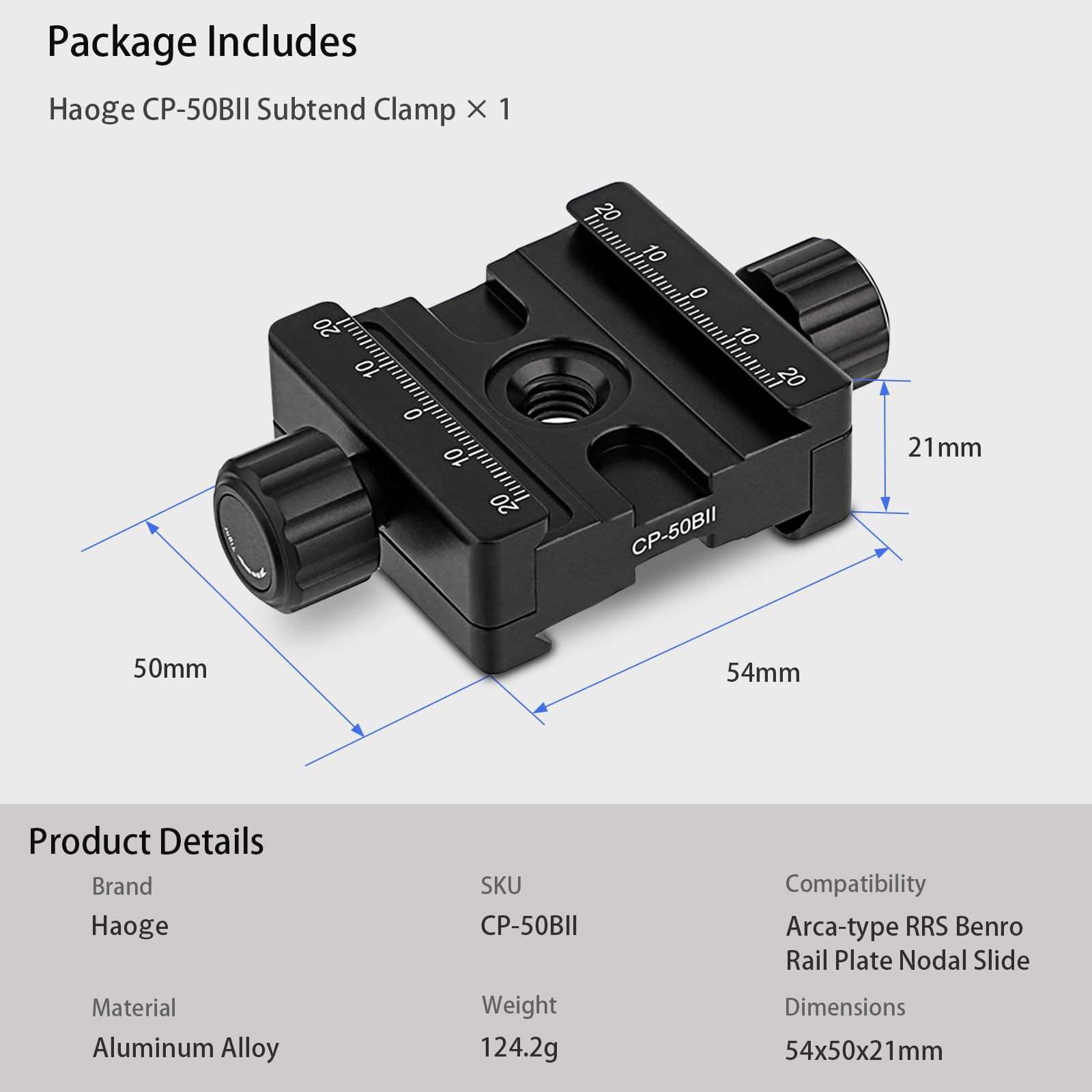 Amazon | Haoge CP-50BII 50mm Subtend ダブルデュアルクイック