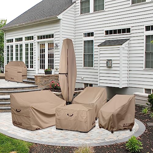 ULTCOVER Capa de guarda-sol de pátio – Capa de guarda-chuva 600D à prova d'água transparente para u