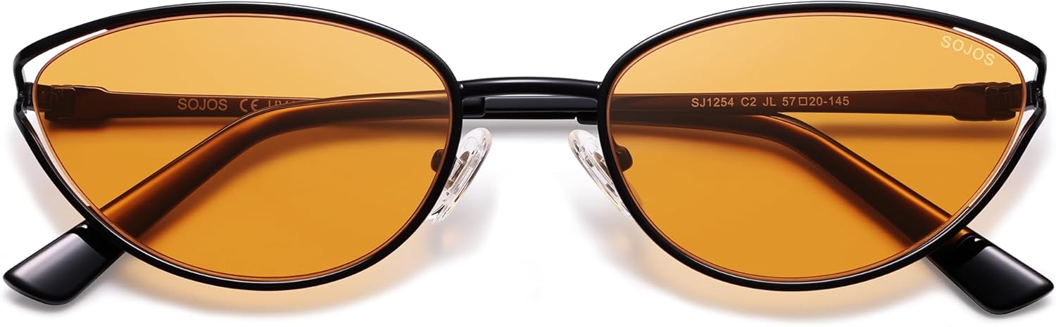 SOJOS Trendy Oval Polarized Sunglasses for Women,Retro 90s Cat Eye Shades SJ1254 - Image 2