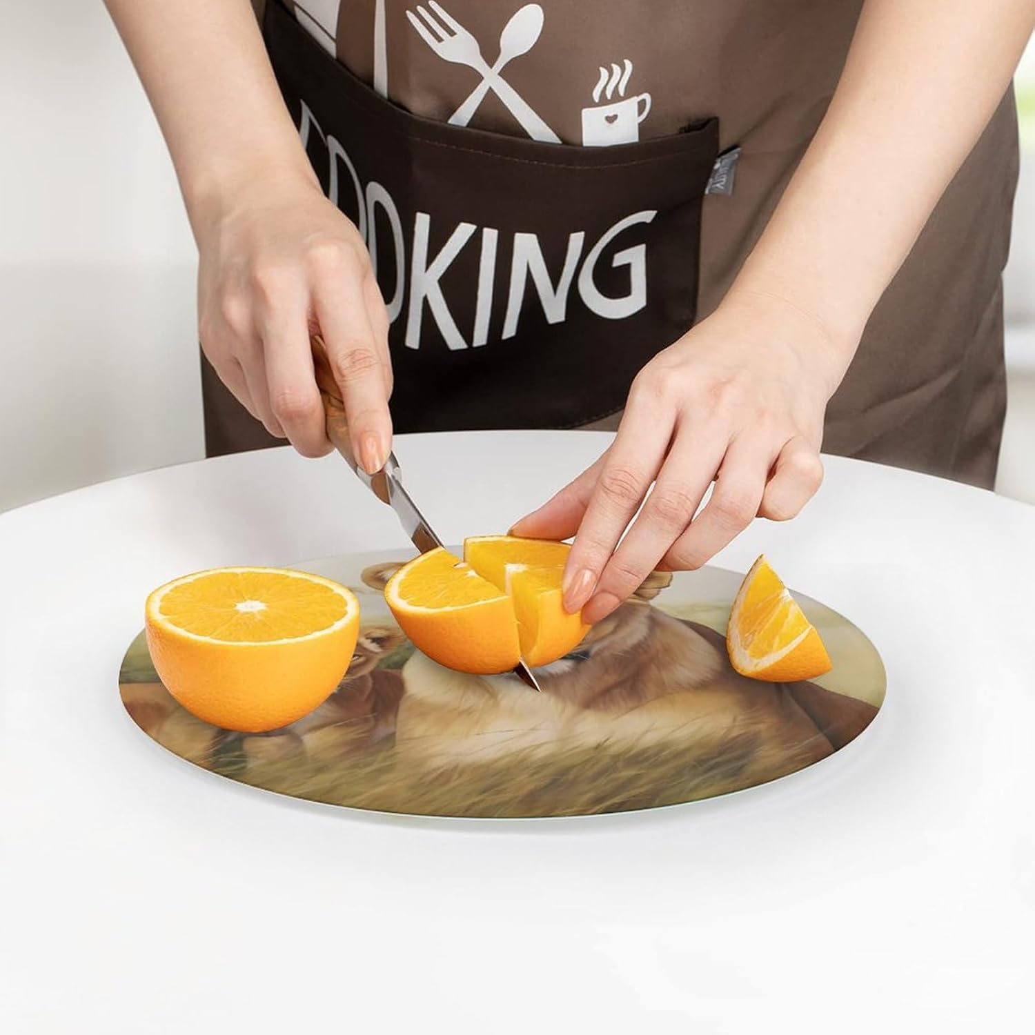 Lion and Little Kitchen Cutting Board Glass Chopping Block for Meat Vegetables and Fruits Ideal Home Gifts