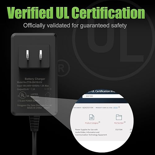 Miniatura 6 de Cargador compacto de 29.4V para scooter eléctrico y hoverboard, certificado UL, seguro, potente y pequeño, 3 conectores para scooters eléctricos de