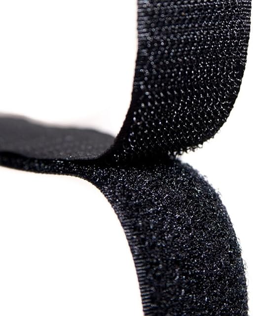 25mm White and Black Hook and Loop Tape/Roll - 2M/Pair Sew On Strap (Not Adhesive) (Black)