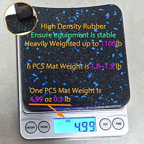 BestXD Treadmill Mat, Exercise Equipment Mat with High Density Rubber (3.94 X 3.94 X 0.5 inch) (6 PCS) - Thumbnail 2
