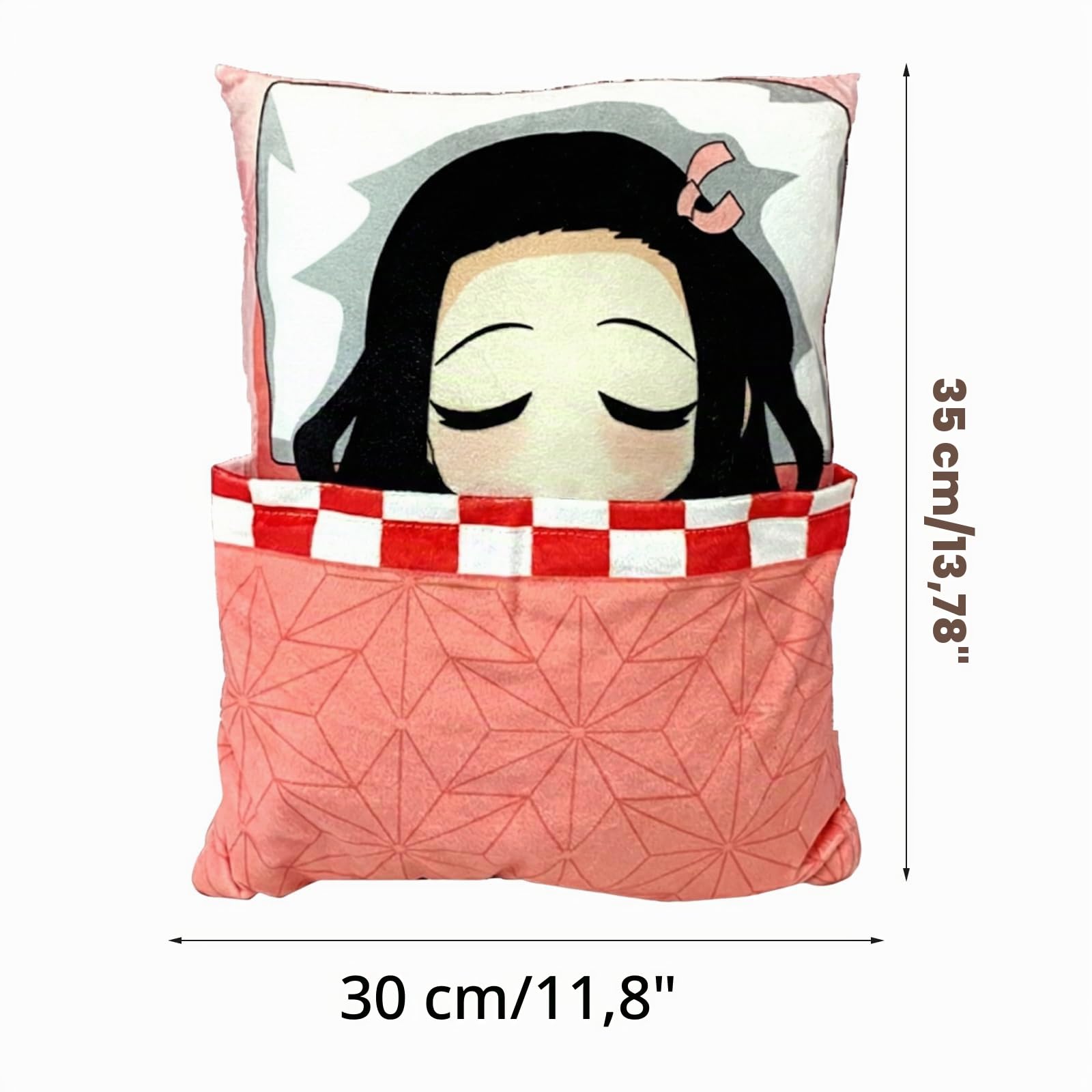 Coussin Peluche Kamado Tanjiro 45 Cm – Imprimé 3D En Coton PP – Doux Et Confortable – Décoration Et Sieste – Cadeau Fan De Demon Slayer