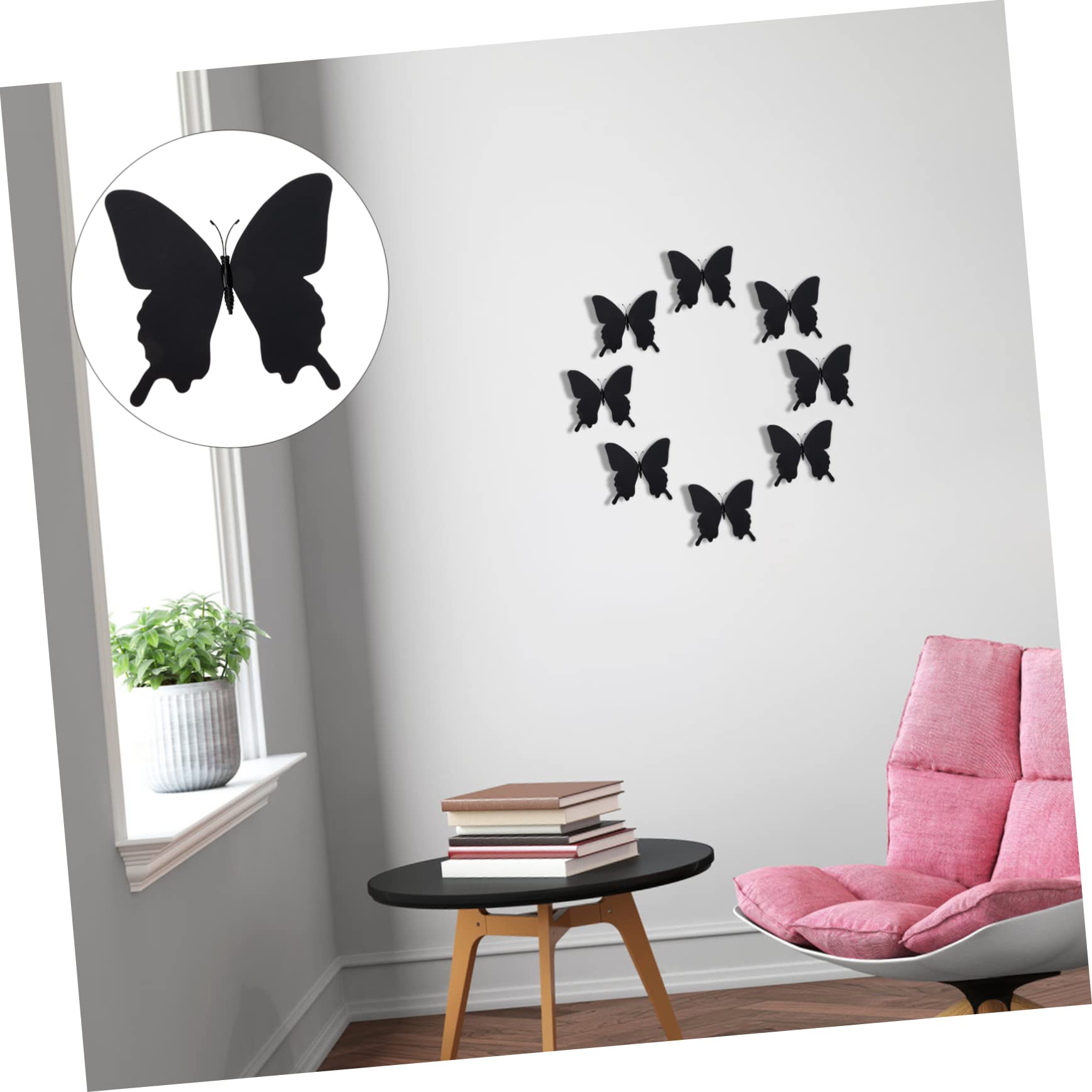 Pegatinas Decorativas De Negras Paredes Adhesivos De Vinilo Decoración Oficina 10 Piezas X 4