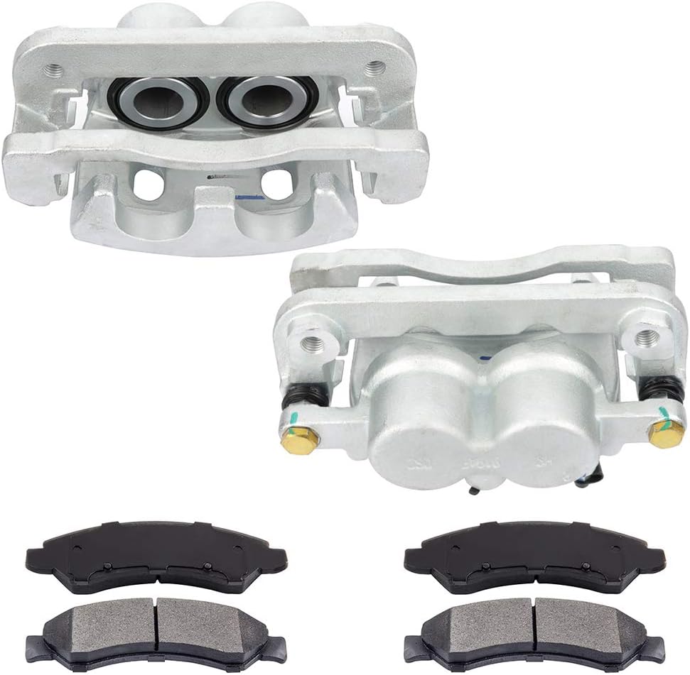 SCITOO Front Brake Calipers with Pads - Calipers With Bracket & Brake Pad ATD1092C,D1092-7997 18-B4919A 18-B4918A Compatible For Chevy For Silverado 1500 2007