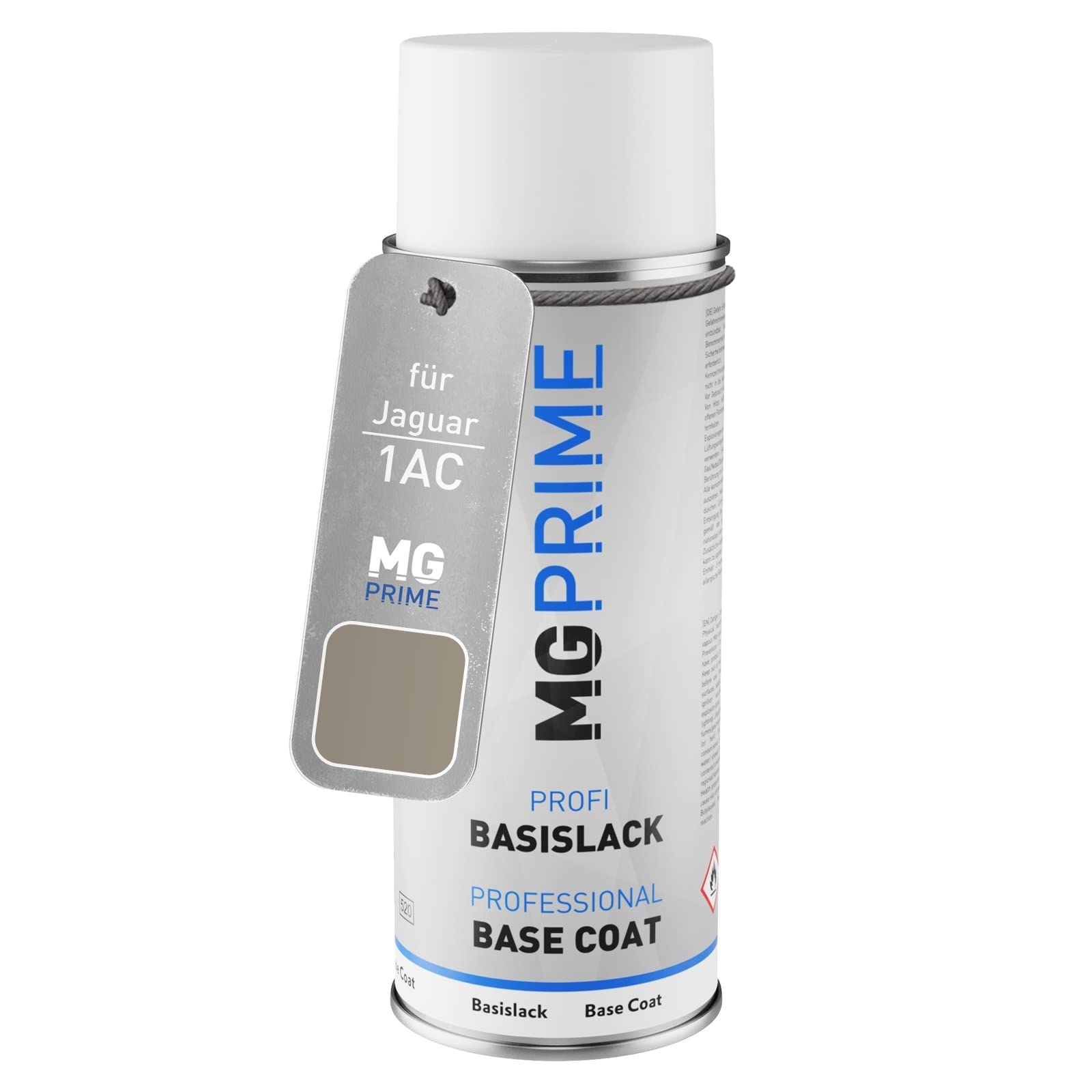 MG PRIME Car paint Spray can for Jaguar 1AC / JBC2130 - MEN Rhodium Silver Metallic/Indus Silver Metallic Base coat spray can 400ml