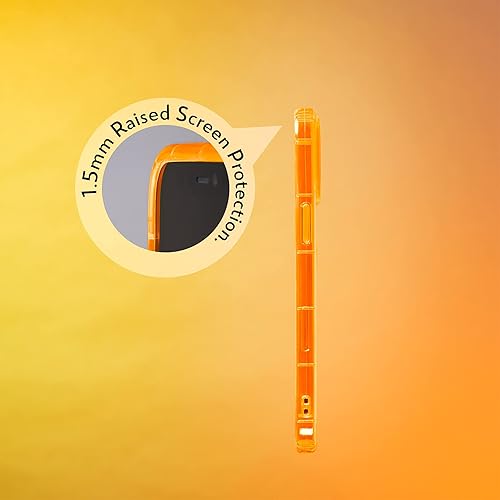 Miniatura 4 de SteepLab Funda con resaltador de neón para iPhone, funda Grippy Jelly con bolsillos protectores de aire (naranja brillante intenso, iPhone 12 Pro