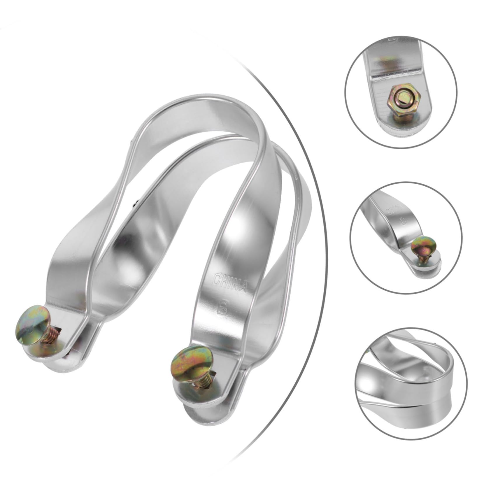 Clip pour Tube de Serrage en Aluminium, Lot de 5 Sets de Sets, Argenté