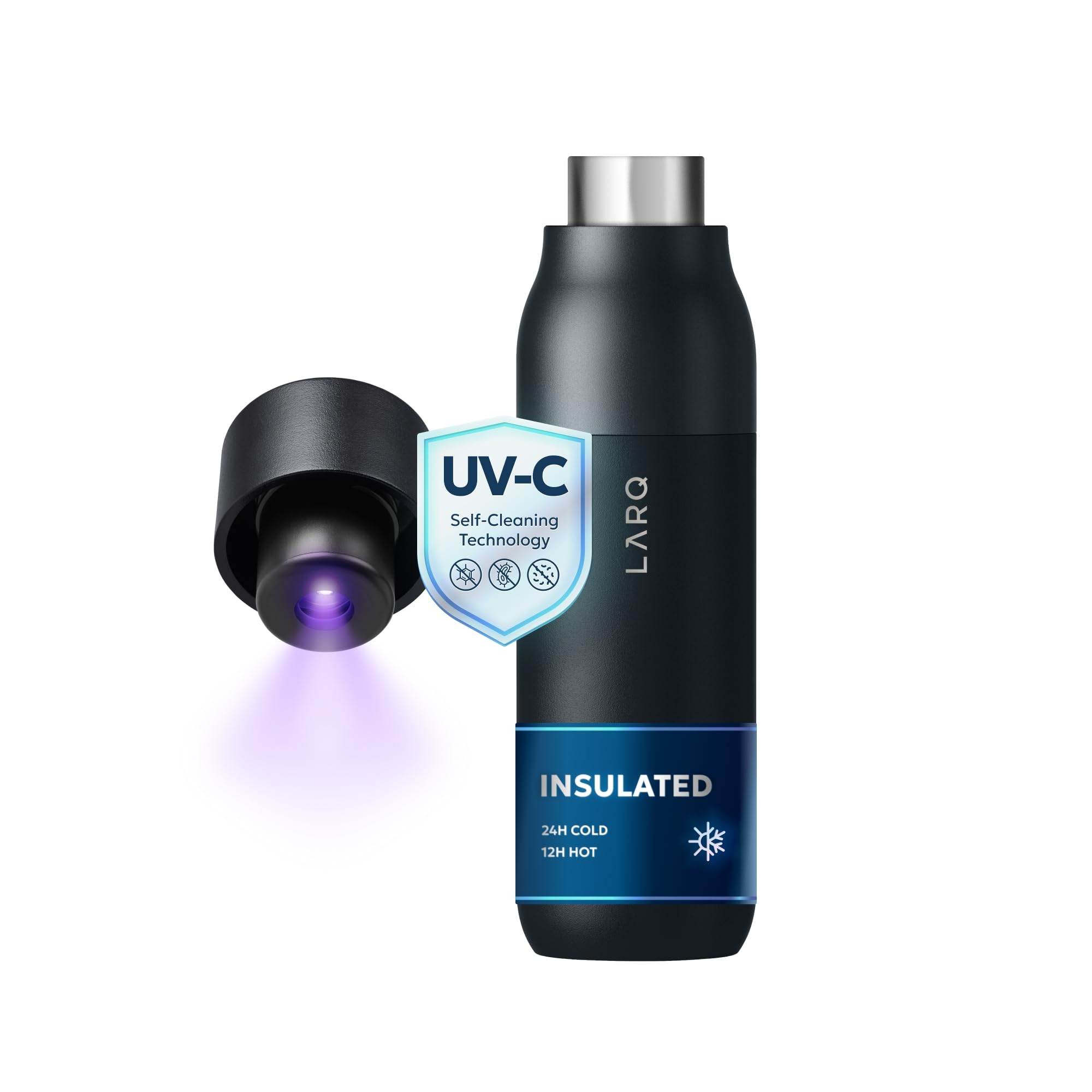 LARQ Bottle PureVis 740ml – Selbstreinigende Edelstahl-Trinkflasche mit UV-C Reinigung